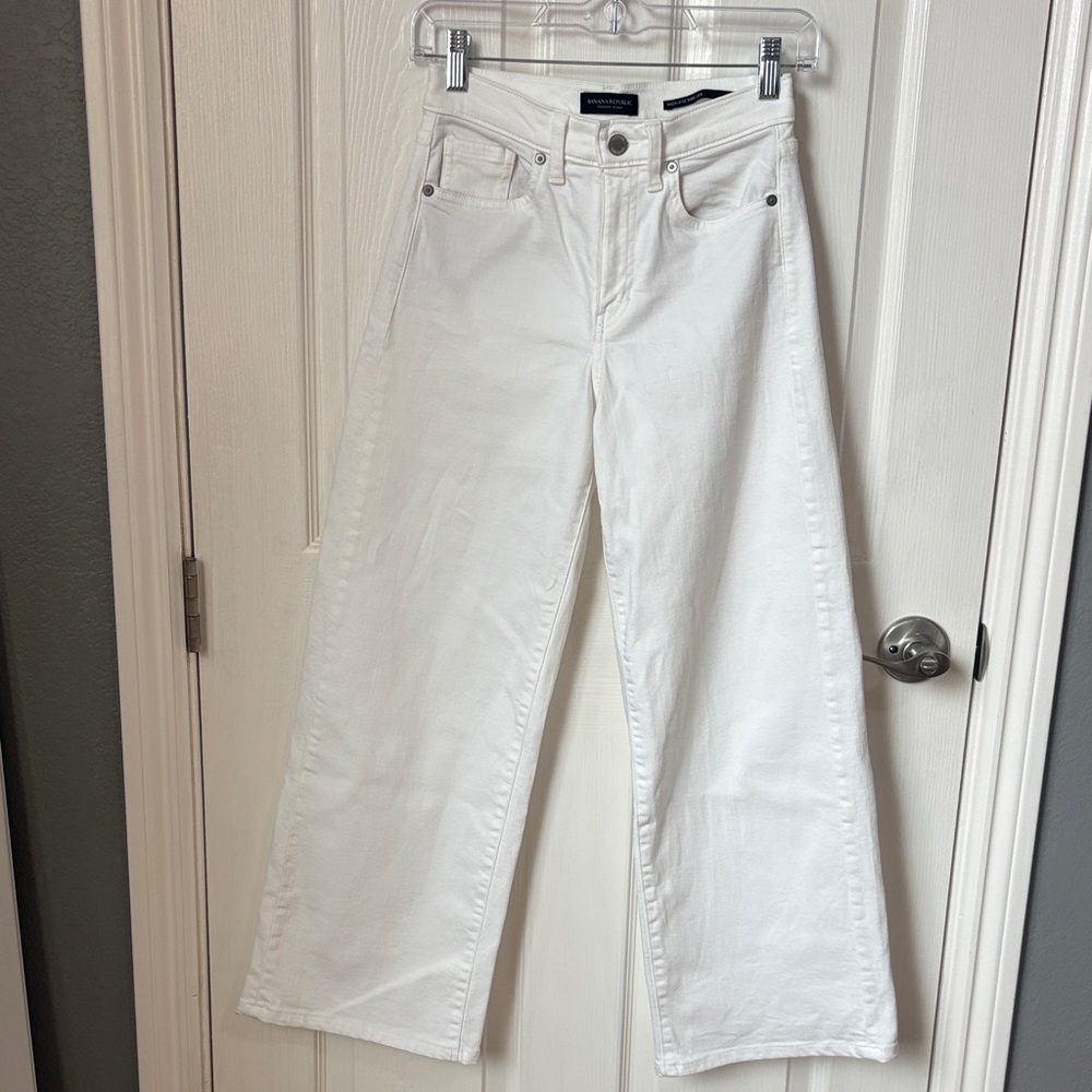 Banana Republic White Wide-Leg Jeans